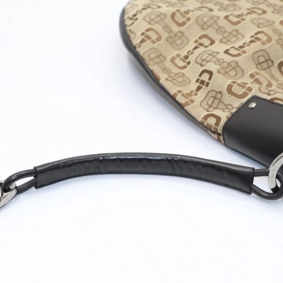 Gucci Horsebit Drawstring Hobo Canvas Leather Trim - Brown - Picture 6 of 16